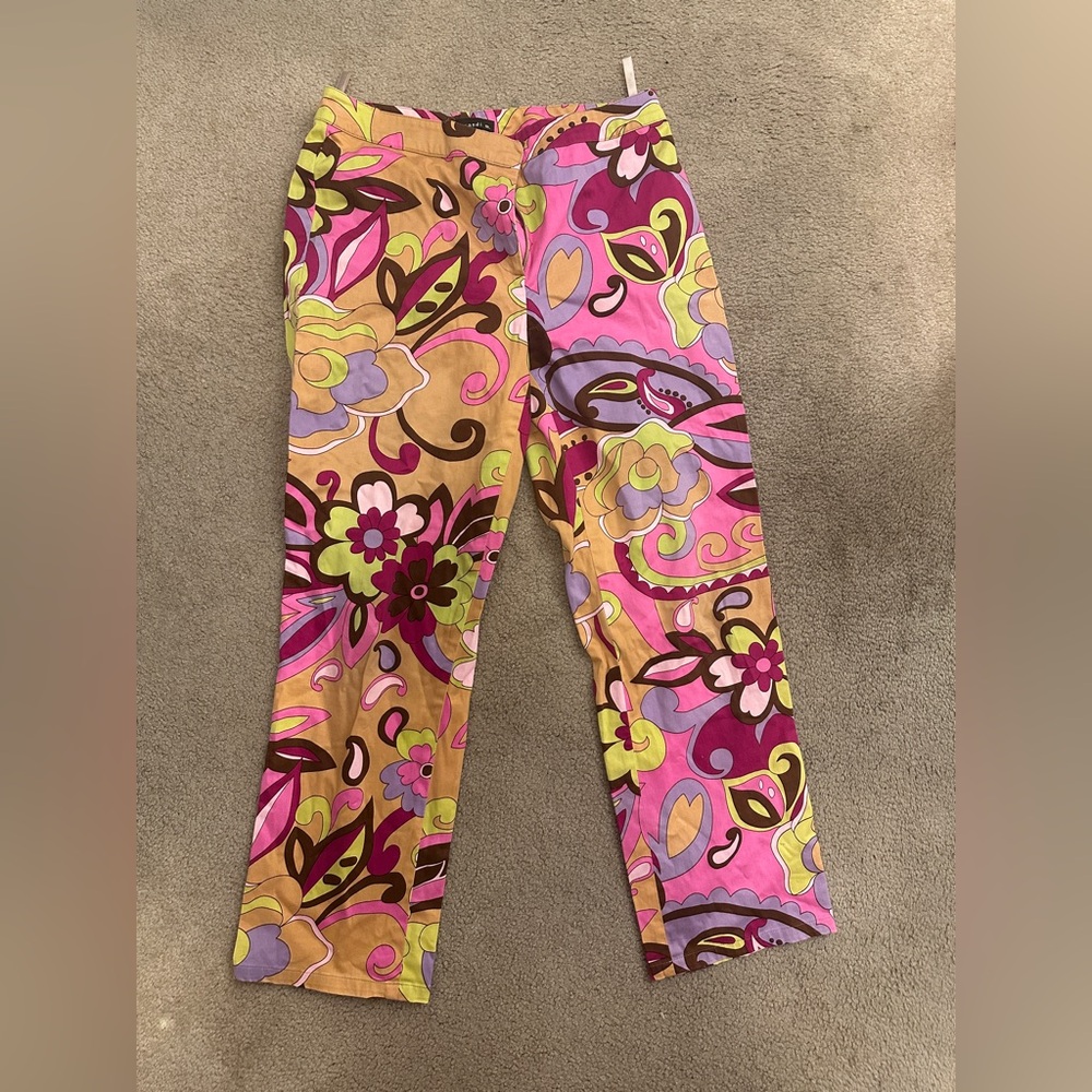 Multicolor Floral Print Pants